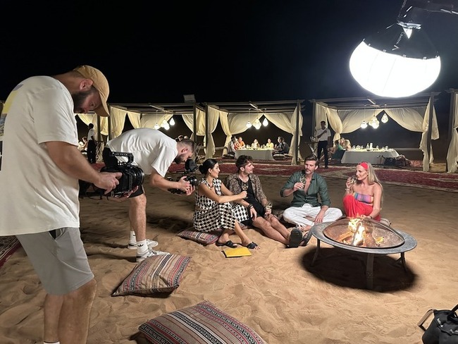 Behind the scenes of a shooting travel video
